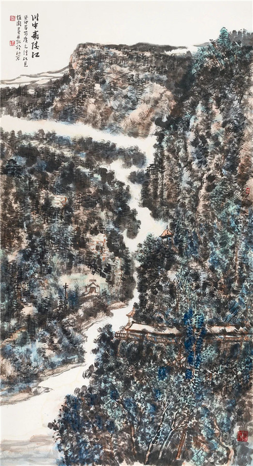 趙衛(wèi)　川中嘉陵江　247cm×124cm　國(guó)畫